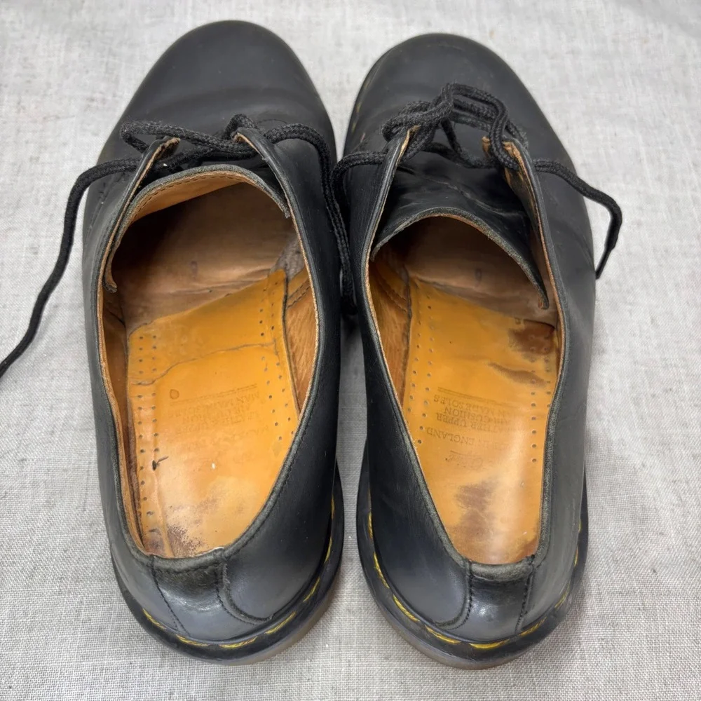 Vintage Dr Martens 1461 MIE Black Leather Derby Shoes 3 Eye Men's UK 9 US 10